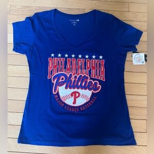 5th & Ocean Royal Blue Cotton Phillies Ladies Teeshirt.  Size XL.  NWT